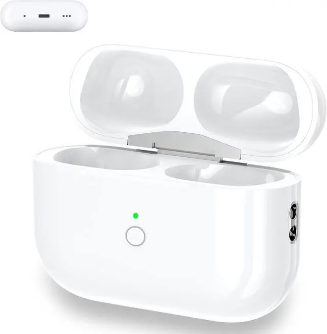 Main image of Wireless Charging Case Replacement Compatible with AirPods Pro 1/2 Generation, AirPods Pro 1st & 2nd Charger Case with Bluetooth Pairing Sync Button - No Earbudswith Lightning Port