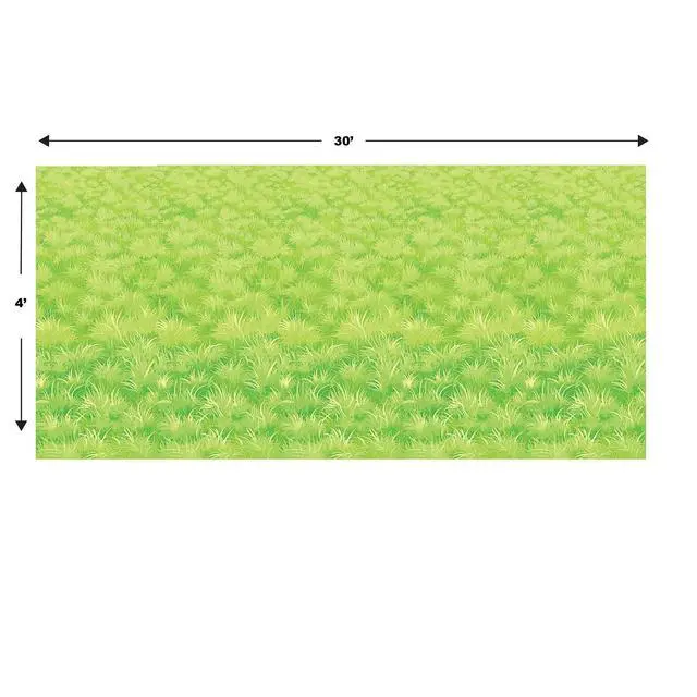 Alt view image 2 of 6 - Meadow Backdrop Insta-Theme Vibrant Green Grass Wall Decoration for Spring, Garden, Farm, 4' x 30'