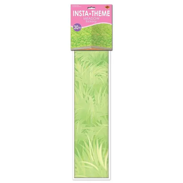 Alt view image 3 of 6 - Meadow Backdrop Insta-Theme Vibrant Green Grass Wall Decoration for Spring, Garden, Farm, 4' x 30'