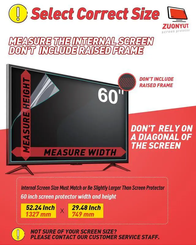 Alt view image 3 of 6 - 60 Inch TV Anti Glare Film, Anti Blue Light Filter, Matte Surface Anti Scratch Screen Protector for LCD TV, Reduces Reflection and Glare, 1 Count