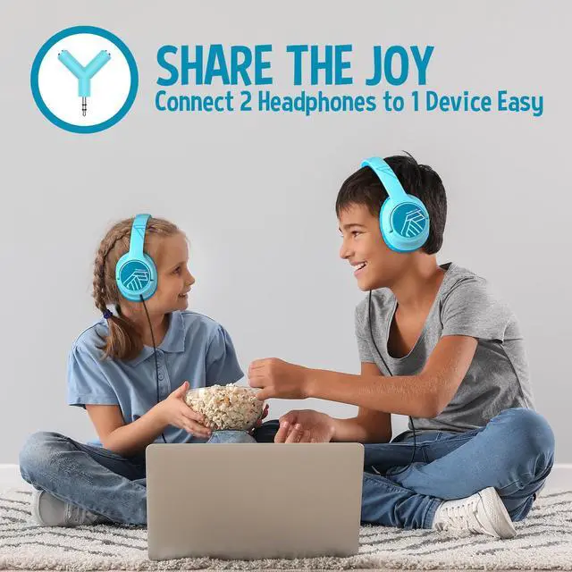Alt view image 6 of 7 - Kids Wireless Headphones, Bluetooth Kids Headphones LED Lights Over Ear with 74/85/94dB Volume Limited, 45H Playtime,Built-in Mic, Two Device Share Mode, HD Stereo for Travel/PC/Tablet
