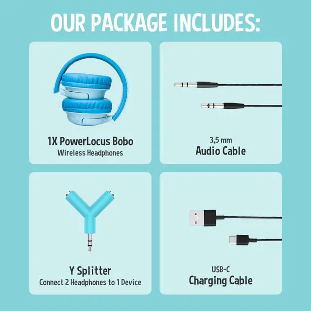 Alt view image 7 of 7 - Kids Wireless Headphones, Bluetooth Kids Headphones LED Lights Over Ear with 74/85/94dB Volume Limited, 45H Playtime,Built-in Mic, Two Device Share Mode, HD Stereo for Travel/PC/Tablet