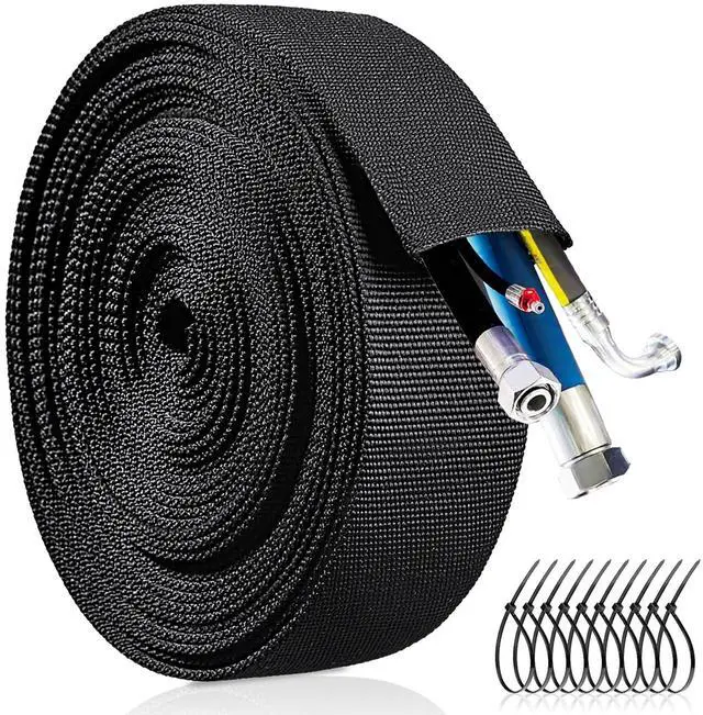 Main image of Nylon Hydraulic Hose Protector Sleeve Cord Tig,Cable Sleeve Protective Chain Cover Hose Sheathing Hydraulic Wrap Cutting Wire Sheath Management Wrap for Cord Welding Torch Black26.5ft-1.57 inch Id