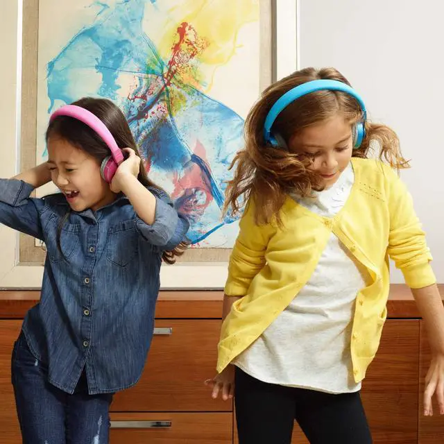 Alt view image 7 of 7 - Untangled Pro On-Ear Wireless Kids Headphones for School, Microphone, Volume Limited, SharePort Technology, SoftTouch Padding - Purple Bluetooth Headphones