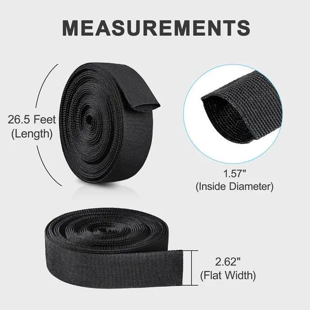 Alt view image 4 of 7 - Nylon Hydraulic Hose Protector Sleeve Cord Tig,Cable Sleeve Protective Chain Cover Hose Sheathing Hydraulic Wrap Cutting Wire Sheath Management Wrap for Cord Welding Torch Black26.5ft-1.57 inch Id