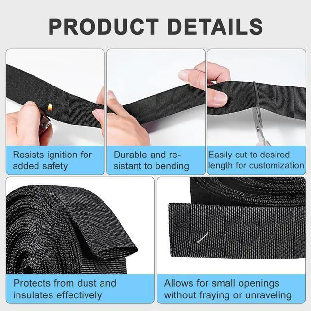 Alt view image 5 of 7 - Nylon Hydraulic Hose Protector Sleeve Cord Tig,Cable Sleeve Protective Chain Cover Hose Sheathing Hydraulic Wrap Cutting Wire Sheath Management Wrap for Cord Welding Torch Black26.5ft-1.57 inch Id