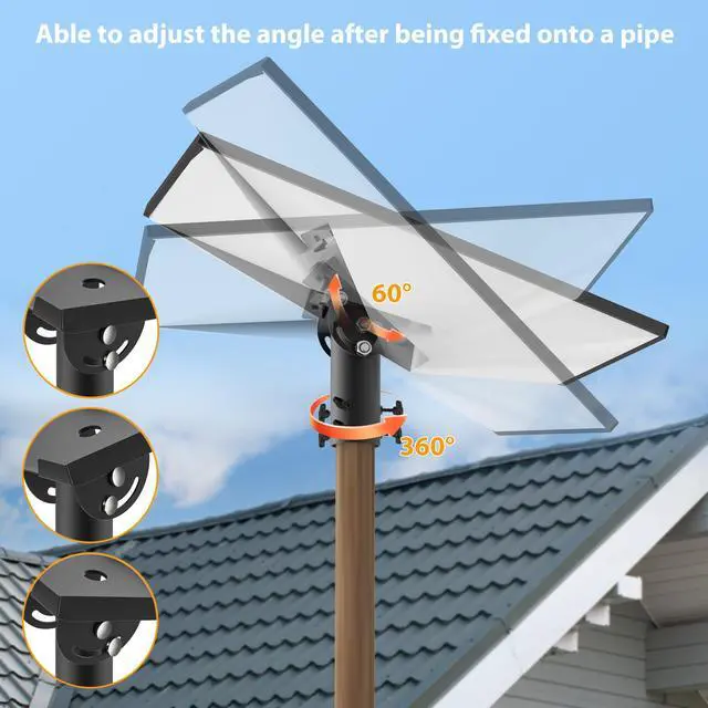 Alt view image 5 of 6 - Starlink Gen 4 Pipe Adapter, Starlink Gen 4 Mount, Starlink Pole Mount, Starlink Mounting Kit for Starlink Standard 4/4X/V3,fits masts from 1-2 in (Black)