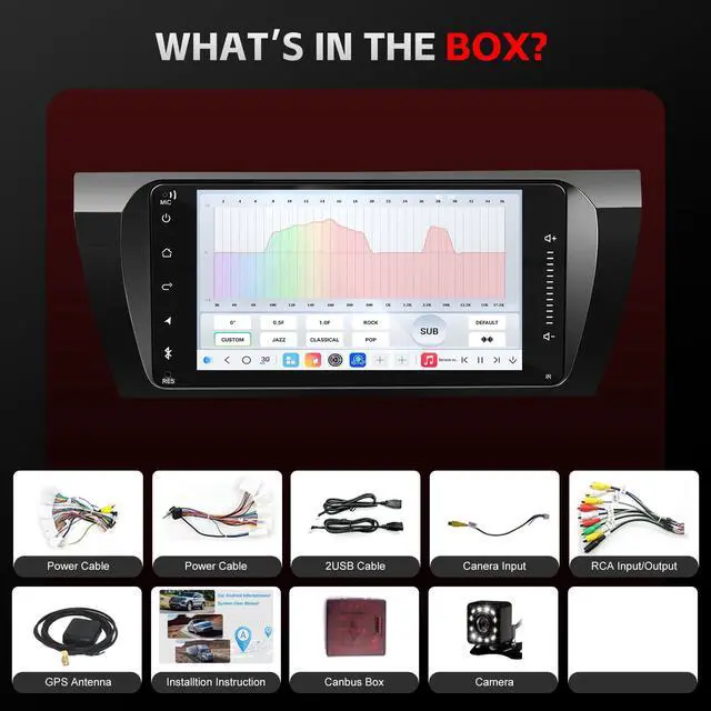 Alt view image 7 of 7 - 4G Network Radio for Toyota Corolla Upgrade 2014 2015 2016,Stereo Replacement,QLED Touch Screen,8core CPU,Carplay and Android Auto