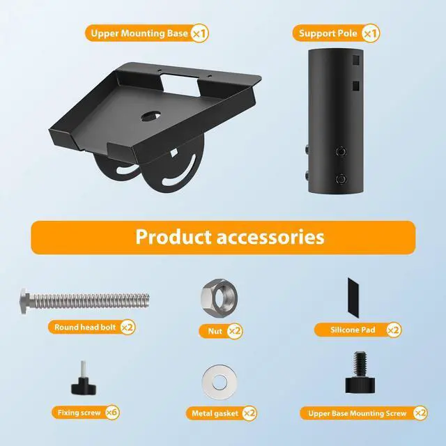 Alt view image 6 of 6 - Starlink Gen 4 Pipe Adapter, Starlink Gen 4 Mount, Starlink Pole Mount, Starlink Mounting Kit for Starlink Standard 4/4X/V3,fits masts from 1-2 in (Black)