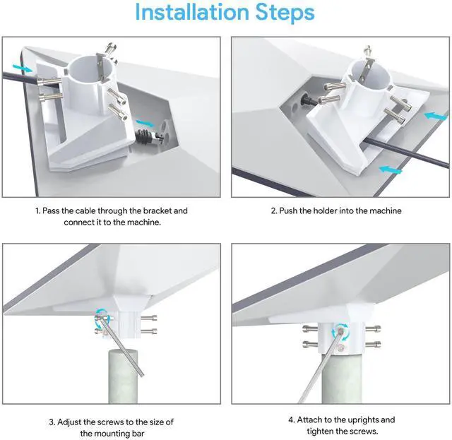Alt view image 4 of 6 - Starlink Mini Mount - ABS Starlink Mini Pipe Adapter & Compact Portable Roof Mount, Starlink Mount Compatible with 1.22-1.73'' Poles, Fit Starlink Mini, RV (White)