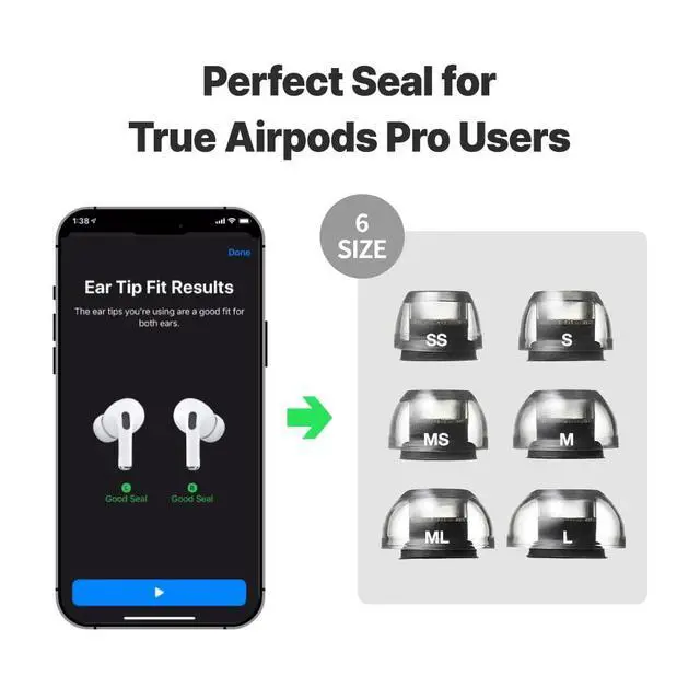 Alt view image 5 of 6 - XELASTEC II AirPods Pro Ear Tip Replacement, TPE Grip Tips