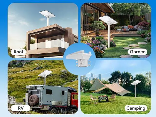 Alt view image 6 of 6 - Starlink Mini Mount - ABS Starlink Mini Pipe Adapter & Compact Portable Roof Mount, Starlink Mount Compatible with 1.22-1.73'' Poles, Fit Starlink Mini, RV (White)