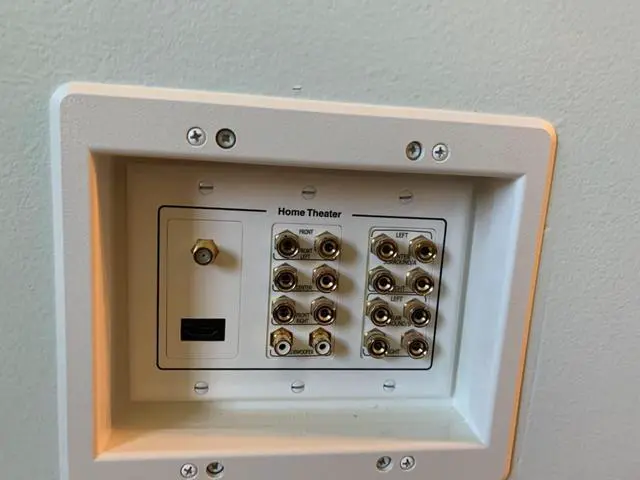 Alt view image 7 of 7 - TVBU505-1 Recessed TV Outlet Box, White, 2-Gang | In-Wall Electrical Box, Wall-Mounted TVs, Power & Low Voltage Cable Management