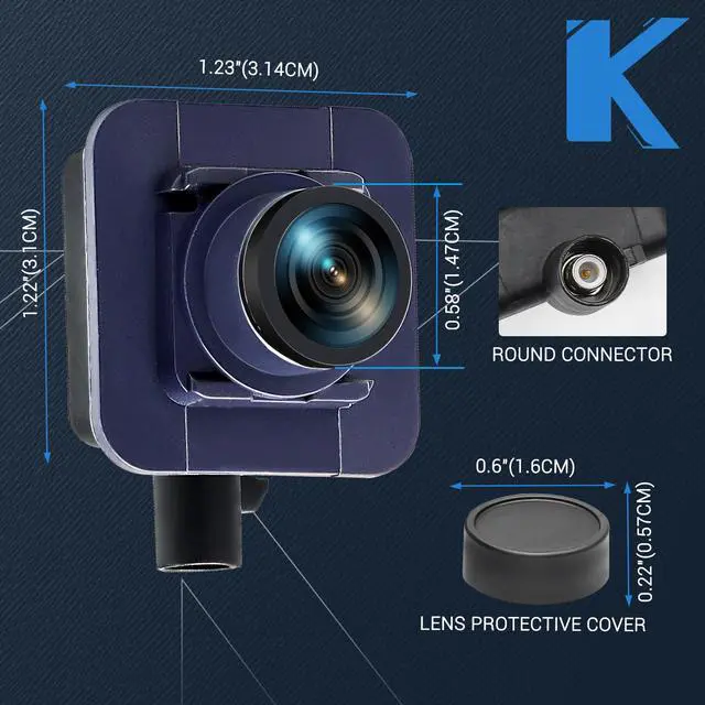 Alt view image 7 of 7 - Backup Camera Round Connector Only, with Towing Vision System | Night Vision & Waterproof Compatible with Ford Super Duty F250 F350 F450 F550 F600 2017 2018 2019 2020 2021 2022