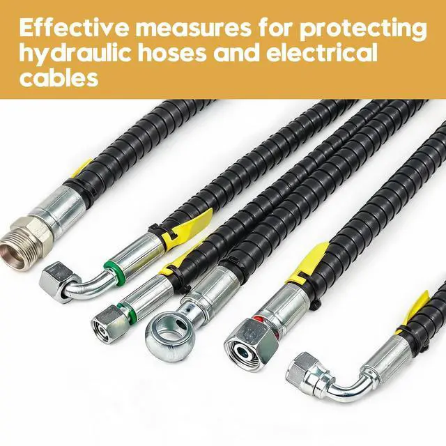 Alt view image 6 of 7 - Hydraulic Hose Protector, 40ft x 1.25" Spiral Wrap Hose Protector, Hydraulic Hose Wrap for Hydraulic Pneumatic Hoses, Black Heavy Duty PP Cable Sleeve for Wear & Abrasion Protection