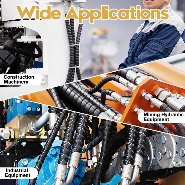 Alt view image 5 of 7 - Hydraulic Hose Protector, 40ft x 1.25" Spiral Wrap Hose Protector, Hydraulic Hose Wrap for Hydraulic Pneumatic Hoses, Black Heavy Duty PP Cable Sleeve for Wear & Abrasion Protection