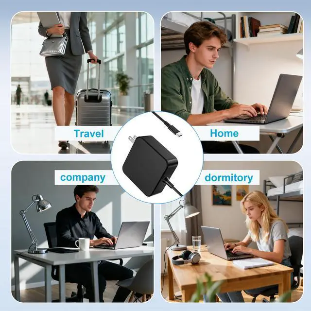Alt view image 7 of 7 - 65W USB C Surface Pro Charger Compatible with Microsoft Type c Surface Pro Fast Charge Compatible with Microsoft Surface Pro 11 10 9 8 7+ 7 Surface pro X Tablet & Laptop Type C Fast Charger