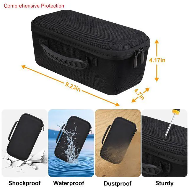 Alt view image 3 of 7 - Carrying Case for Marshall Middleton/Middleton II Portable Bluetooth Speaker, Wireless Speaker Hard Travel Protective Bag Storage Cover, Extra Mesh Pocket Fits Charging Cable, Black