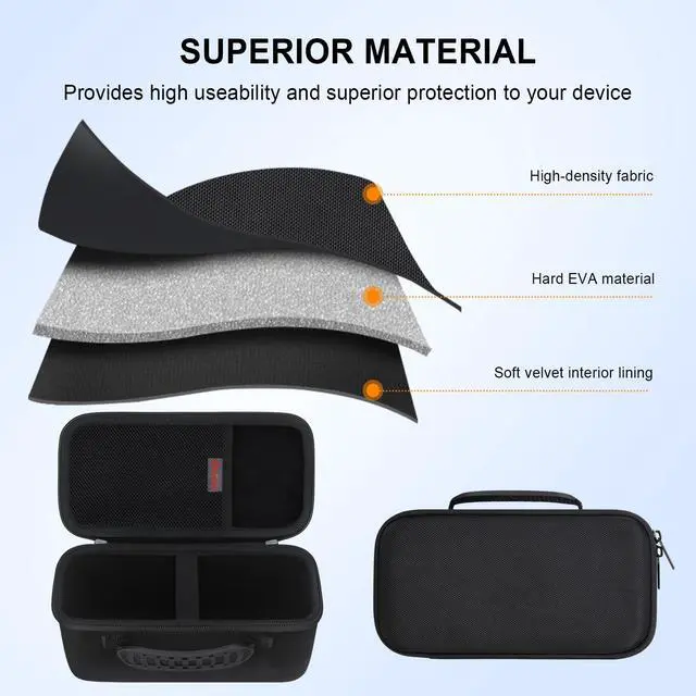 Alt view image 5 of 7 - Carrying Case for Marshall Middleton/Middleton II Portable Bluetooth Speaker, Wireless Speaker Hard Travel Protective Bag Storage Cover, Extra Mesh Pocket Fits Charging Cable, Black