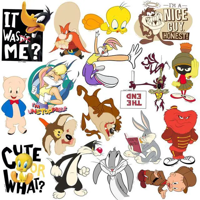 Alt view image 4 of 6 - Looney Tunes 50ct Die Cut Vinyl Stickers, Tablet, Indoor & Outdoor Use
