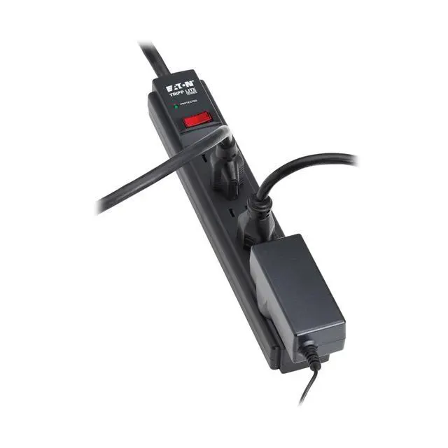 Alt view image 3 of 7 - Eaton Series 6-Outlet Surge Protector Power Strip, 3ft Extension Cord, 600 Joules, 15A Circuit Breaker, Black, Manufacturer's & $10,000 Insurance (TLP63B)