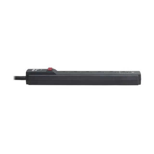 Alt view image 7 of 7 - Eaton Series 6-Outlet Surge Protector Power Strip, 3ft Extension Cord, 600 Joules, 15A Circuit Breaker, Black, Manufacturer's & $10,000 Insurance (TLP63B)