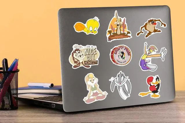 Alt view image 5 of 6 - Looney Tunes 50ct Die Cut Vinyl Stickers, Tablet, Indoor & Outdoor Use