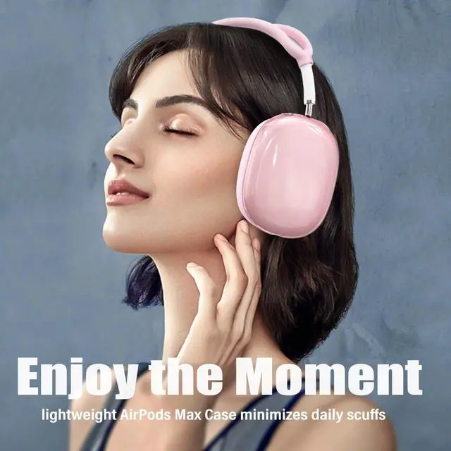 Alt view image 5 of 6 - 4 in 1 Set for Apple AirPod Max Case Cover, Anti-Scratch Ear Pad Covers/Ear Cups Cover/Headband Cover, AirPod Max Covers Accessories for Apple AirPods Max (2020 Lightning /2024 USB-C)-Clear Pink
