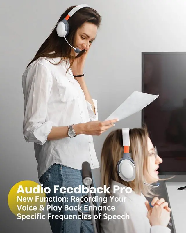 Alt view image 2 of 7 - Auditory Feedback Wireless Headphones PRO, Brain Training Toolkit, New Function: Voice Feedback and Recording, Enhanced Speech, Language, Memory, Attention, Help with Autism ADHD Pro