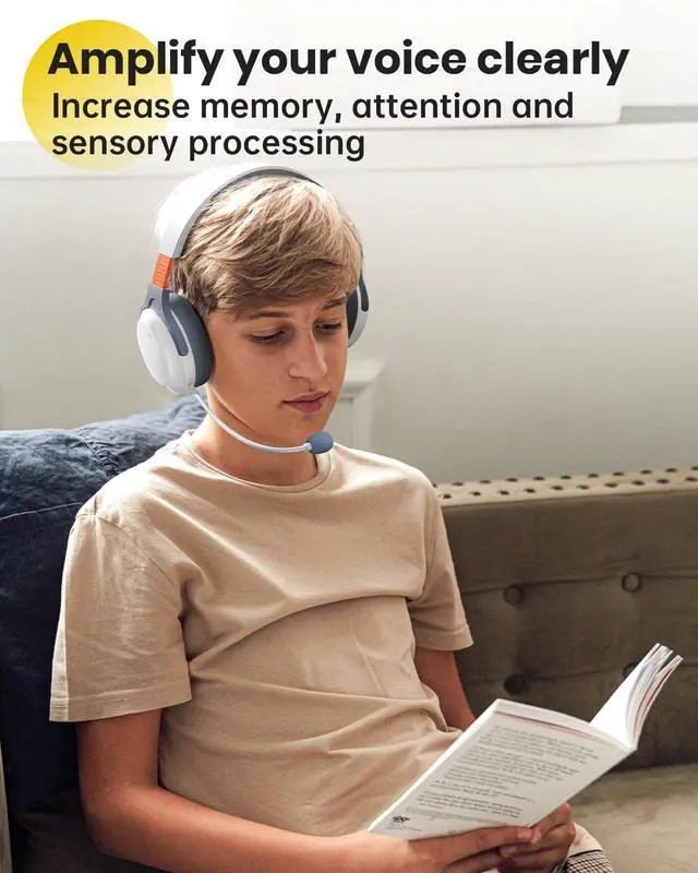 Alt view image 3 of 7 - Auditory Feedback Wireless Headphones PRO, Brain Training Toolkit, New Function: Voice Feedback and Recording, Enhanced Speech, Language, Memory, Attention, Help with Autism ADHD Pro