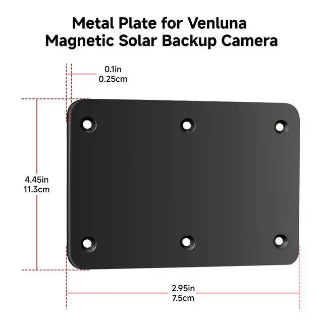 Alt view image 2 of 6 - Metal Plate for Wireless Magnetic Backup Camera Mounting Base | Weatherproof anti-rust holder for fiberglass, aluminum & plastic. Reverse camera mount for RV, Trailer, Truck, Boat