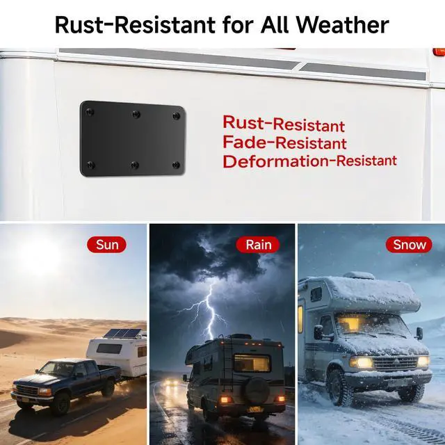 Alt view image 5 of 6 - Metal Plate for Wireless Magnetic Backup Camera Mounting Base | Weatherproof anti-rust holder for fiberglass, aluminum & plastic. Reverse camera mount for RV, Trailer, Truck, Boat
