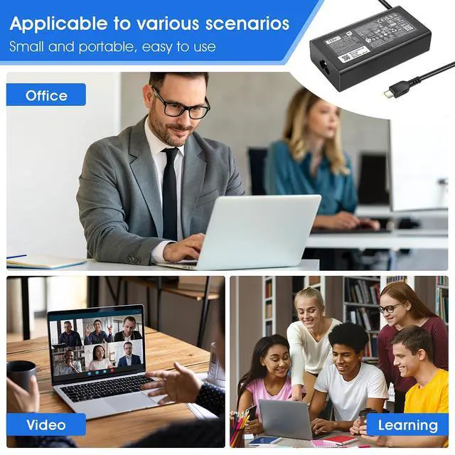 Alt view image 4 of 5 - 100W USB Type C Laptop Charger Fit for Lenovo ThinkBook Plus G3 13x 14G5 14G6 14s 14p 16G4+16p Lenovo ThinkPad neo 14 P14s L15 T16 Yoga 7 Pro7 9 9i Slim 6i 7i IdeaPad 5 Pro Slim 5-20V 5A AC Adapter