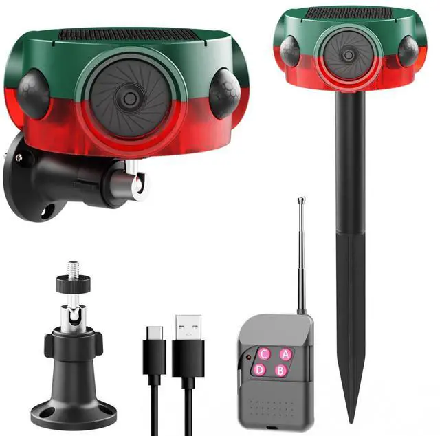 Main image of Solar Outdoor Motion Sensor Alarm - 360° Detection & 3x120dB Speakers, 3 Sensors, Universal Mount & Ground Stake, IP65 Waterproof Security Alarm for Yard, Farm, Warehouse (1pack)
