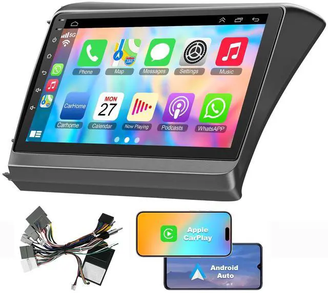 Main image of Car Radio Stereo for Honda Civic 2012 2013 2014 2015, Build in Wireless/Wire Carplay & Android Auto Support Bluetooth, Back-up Camera,FM Radio,SWC,9 Inch QLED Touch Screen