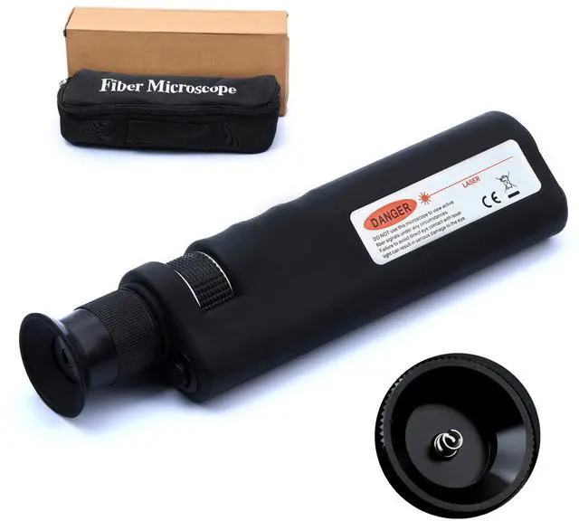 Main image of Fiber Optic Inspection Microscope 400x LED Illumination Handheld Anti Slip Rubber SC/LC/FC Connection Fiber Cable Microscope Detector