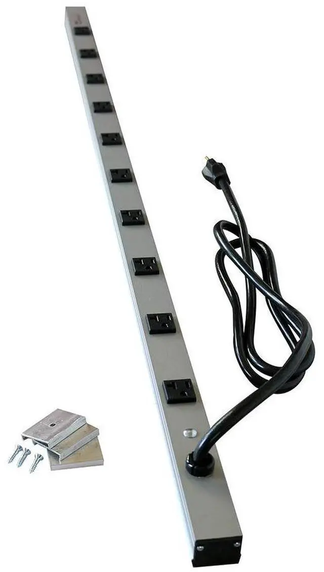 Main image of Legrand 20 Amp 48 Inch 10 Outlet Power Strip with Circuit Breaker | CabinetMate Plug In Outlet Center, Desktop Power, Lighted Swtich, 6 Foot Cord, Durable Aluminum, Commercial Rated\