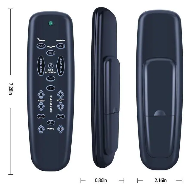 Alt view image 6 of 7 - Replacement Remote for Leggett & Platt Basic C3 Adjustable Bed | for Lifestyles S-cape E95, for Tempurpedic Ergo Raven New 2020 Black Version, Black