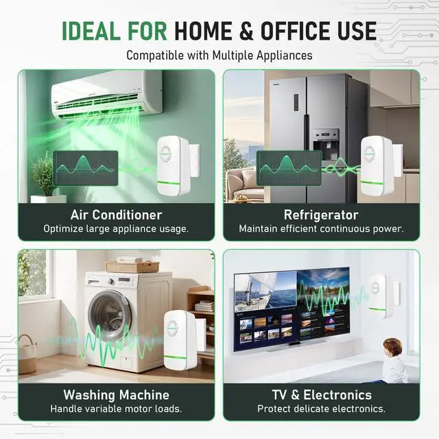 Alt view image 6 of 7 - 2pc Electricity Saving Box Energy Saving Device Smart Save Plug Power Saver Voltage Optimization Surge Protection Thermoregulation Outlet Home Office Compact Plug and Play Energy Efficiency