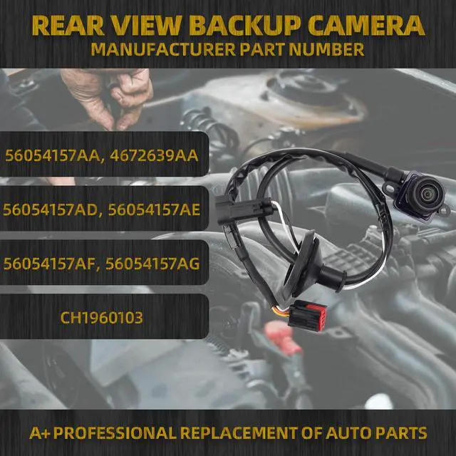 Alt view image 2 of 6 - Backup Camera Compatible with 2011-2016 Chrysler Town and Country | 2011-2020 Dodge Grand Caravan Replaces# 4672639AA CH1960103