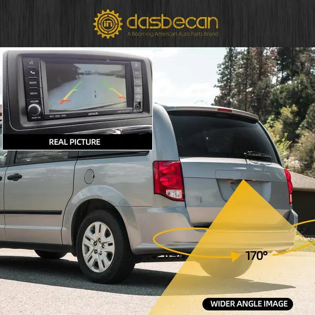 Alt view image 4 of 6 - Backup Camera Compatible with 2011-2016 Chrysler Town and Country | 2011-2020 Dodge Grand Caravan Replaces# 4672639AA CH1960103