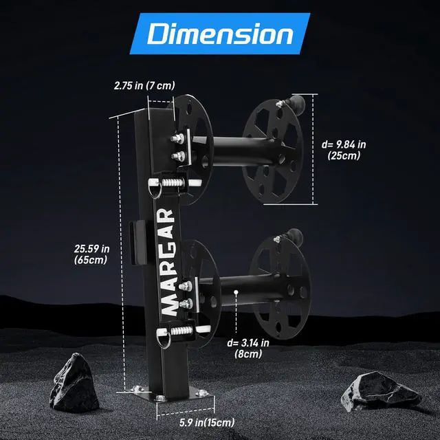 Alt view image 5 of 6 - Heavy Duty Double Welding Cable Lead Reel, 10°Tilting Fixed Base, Accommodates 150 Feet of 1/0 and 125 Feet of 2/0 Cable (10" Reel)