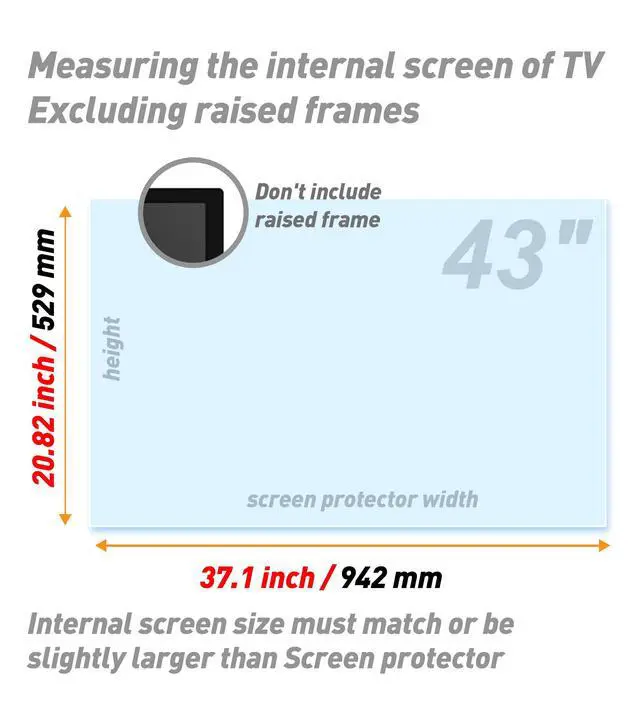 Alt view image 5 of 7 - 43 Inch Anti-Glare TV Film - Anti- Blue Light Screen Protector, Filter Blocking Blue Light From 400 To 450Nm, Protection Eyes