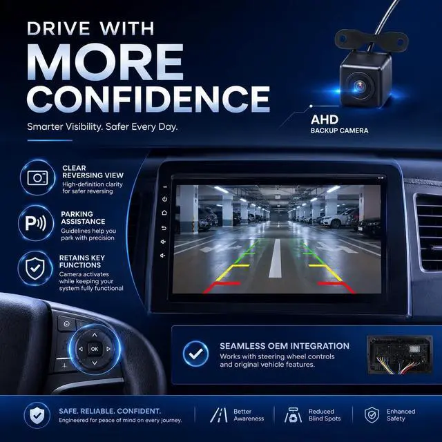 Alt view image 5 of 7 - Car Radio for Toyota RAV4 2013-2018: 4GB+64GB 10.1" 1280x800 Touchscreen Upgrade with Wireless Carplay Android Auto 1080 Backup Camera Bluetooth 5GWiFi GPS FM SWC