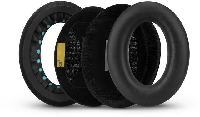 Alt view image 6 of 7 - Replacement Earpads for Bose QC45 (QuietComfort 45) Headphones, Upgraded Quality with Thicker Memory Foam & Longer Lasting Leather By (Black)