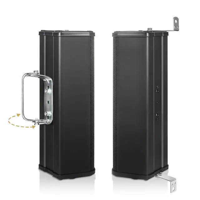 Alt view image 6 of 6 - Pair of 70V/100V Dual 5" Weather-Resistant Column Array Passive Speakers, with IP55-rated Aluminum Enclosure, for Home & Commercial Installations, Indoor & Outdoor, Black(TARVOS-CL25B-PAIR)