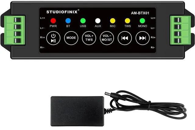 Main image of STUODIOFINIX 4-Channel Mini Bluetooth Amplifier 120w for Passive Speakers with TWS,AUX,MIC,USB,Replacement Part,Suitable for Wall/Ceiling/Marine/Bookshelf Speakers