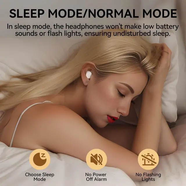 Alt view image 2 of 6 - Sleep Earbuds, Sleep Headphones for Side Sleepers, Mini Bluetooth 5.4 Wireless Earbuds, Ultra-Soft Silicone Invisible Earphones for Sleeping, Noise Cancelling Earbuds with Long Battery Life (White)