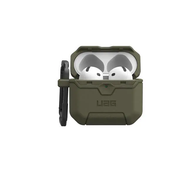 Alt view image 5 of 7 - UAG Designed for AirPods 4th Gen Case Scout, Rugged Military Grade Drop Proof Protective Cover with Detachable Carabiner Clip & Secure Lip Closure, Olive Drab