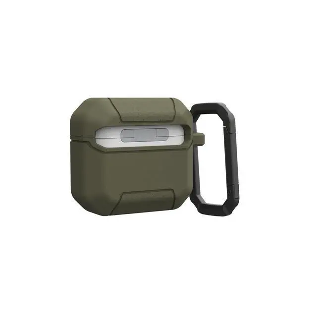 Alt view image 6 of 7 - UAG Designed for AirPods 4th Gen Case Scout, Rugged Military Grade Drop Proof Protective Cover with Detachable Carabiner Clip & Secure Lip Closure, Olive Drab